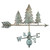 Good Directions - Pine Trees Weathervane - Blue Verde Copper - 625V1