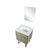 Lexora - Lancy 24" Rustic Acacia Bathroom Vanity - White Quartz Top - White Square Sink -  18" Frameless Mirror - LLC24SKSOSM18