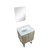 Lexora - Lancy 24" Rustic Acacia Bathroom Vanity - White Quartz Top - White Square Sink -  18" Frameless Mirror - LLC24SKSOSM18