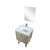 Lexora -  Lancy 24" Rustic Acacia Bathroom Vanity - White Quartz Top - White Square Sink - Monte Chrome Faucet Set -  18" Frameless Mirror - LLC24SKSOSM18FCH