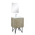 Lexora -  Lancy 24" Rustic Acacia Bathroom Vanity - White Quartz Top - White Square Sink - Monte Chrome Faucet Set -  18" Frameless Mirror - LLC24SKSOSM18FCH