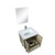 Lexora -  Lancy 24" Rustic Acacia Bathroom Vanity - White Quartz Top - White Square Sink - Labaro Brushed Nickel Faucet Set -  18" Frameless Mirror - LLC24SKSOSM18FBN