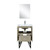 Lexora -  Lancy 24" Rustic Acacia Bathroom Vanity - White Quartz Top - White Square Sink - Labaro Brushed Nickel Faucet Set -  18" Frameless Mirror - LLC24SKSOSM18FBN