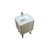 Lexora -  Lancy 24" Rustic Acacia Bathroom Vanity - White Quartz Top - White Square Sink -  Labaro Rose Gold Faucet Set - LLC24SKSOS000FRG