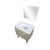 Lexora -  Lancy 30" Rustic Acacia Bathroom Vanity - White Quartz Top - White Square Sink -  28" Frameless Mirror - LLC30SKSOSM28