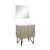 Lexora -  Lancy 30" Rustic Acacia Bathroom Vanity - White Quartz Top - White Square Sink -  28" Frameless Mirror - LLC30SKSOSM28