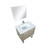 Lexora -  Lancy 30" Rustic Acacia Bathroom Vanity - White Quartz Top - White Square Sink - Labaro Brushed Nickel Faucet Set -  28" Frameless Mirror - LLC30SKSOSM28FBN