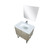 Lexora -  Lancy 30" Rustic Acacia Bathroom Vanity - White Quartz Top - White Square Sink - Labaro Rose Gold Faucet Set -  28" Frameless Mirror - LLC30SKSOSM28FRG