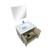 Lexora -  Lancy 30" Rustic Acacia Bathroom Vanity - White Quartz Top - White Square Sink - Balzani Gun Metal Faucet Set -  28" Frameless Mirror - LLC30SKSOSM28FGM