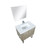 Lexora -  Lancy 30" Rustic Acacia Bathroom Vanity - White Quartz Top - White Square Sink - Balzani Gun Metal Faucet Set -  28" Frameless Mirror - LLC30SKSOSM28FGM