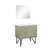 Lexora -  Lancy 36" Rustic Acacia Bathroom Vanity - White Quartz Top - White Square Sink -  28" Frameless Mirror - LLC36SKSOSM28