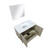 Lexora -  Lancy 36" Rustic Acacia Bathroom Vanity - White Quartz Top - White Square Sink -  28" Frameless Mirror - LLC36SKSOSM28