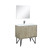 Lexora -  Lancy 36" Rustic Acacia Bathroom Vanity - White Quartz Top - White Square Sink - Monte Chrome Faucet Set -  28" Frameless Mirror - LLC36SKSOSM28FCH