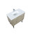 Lexora -  Lancy 36" Rustic Acacia Bathroom Vanity - White Quartz Top - White Square Sink -  Labaro Brushed Nickel Faucet Set - LLC36SKSOS000FBN