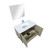 Lexora -  Lancy 36" Rustic Acacia Bathroom Vanity - White Quartz Top - White Square Sink - Labaro Brushed Nickel Faucet Set -  28" Frameless Mirror - LLC36SKSOSM28FBN