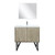 Lexora -  Lancy 36" Rustic Acacia Bathroom Vanity - White Quartz Top - White Square Sink - Balzani Gun Metal Faucet Set -  28" Frameless Mirror - LLC36SKSOSM28FGM
