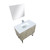 Lexora -  Lancy 36" Rustic Acacia Bathroom Vanity - White Quartz Top - White Square Sink - Balzani Gun Metal Faucet Set -  28" Frameless Mirror - LLC36SKSOSM28FGM