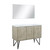 Lexora -  Lancy 48" Rustic Acacia Bathroom Vanity - White Quartz Top - White Square Sink -  43" Frameless Mirror - LLC48SKSOSM43