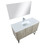 Lexora -  Lancy 48" Rustic Acacia Bathroom Vanity - White Quartz Top - White Square Sink - Monte Chrome Faucet Set -  43" Frameless Mirror - LLC48SKSOSM43FCH