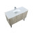 Lexora -  Lancy 48" Rustic Acacia Bathroom Vanity - White Quartz Top - White Square Sink -  Labaro Brushed Nickel Faucet Set - LLC48SKSOS000FBN