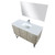 Lexora -  Lancy 48" Rustic Acacia Bathroom Vanity - White Quartz Top - White Square Sink - Labaro Brushed Nickel Faucet Set -  43" Frameless Mirror - LLC48SKSOSM43FBN