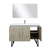 Lexora -  Lancy 48" Rustic Acacia Bathroom Vanity - White Quartz Top - White Square Sink - Labaro Brushed Nickel Faucet Set -  43" Frameless Mirror - LLC48SKSOSM43FBN