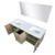 Lexora -  Lancy 60" Rustic Acacia Double Bathroom Vanity - White Quartz Top - White Square Sinks -  55" Frameless Mirror - LLC60DKSOSM55