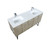 Lexora -  Lancy 60" Rustic Acacia Double Bathroom Vanity - White Quartz Top - White Square Sinks -  Monte Chrome Faucet Set - LLC60DKSOS000FCH