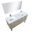 Lexora -  Lancy 60" Rustic Acacia Double Bathroom Vanity - White Quartz Top - White Square Sinks - Monte Chrome Faucet Set -  55" Frameless Mirror - LLC60DKSOSM55FCH
