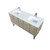 Lexora -  Lancy 60" Rustic Acacia Double Bathroom Vanity - White Quartz Top - White Square Sinks -  Labaro Brushed Nickel Faucet Set - LLC60DKSOS000FBN