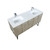 Lexora -  Lancy 60" Rustic Acacia Double Bathroom Vanity - White Quartz Top - White Square Sinks -  Labaro Brushed Nickel Faucet Set - LLC60DKSOS000FBN