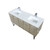 Lexora -  Lancy 60" Rustic Acacia Double Bathroom Vanity - White Quartz Top - White Square Sinks -  Labaro Rose Gold Faucet Set - LLC60DKSOS000FRG