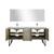 Lexora -  Lancy 72" Rustic Acacia Double Bathroom Vanity - White Quartz Top - White Square Sinks - Monte Chrome Faucet Set -  70" Frameless Mirror - LLC72DKSOSM70FCH
