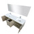 Lexora -  Lancy 72" Rustic Acacia Double Bathroom Vanity - White Quartz Top - White Square Sinks - Monte Chrome Faucet Set -  70" Frameless Mirror - LLC72DKSOSM70FCH