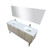 Lexora -  Lancy 72" Rustic Acacia Double Bathroom Vanity - White Quartz Top - White Square Sinks - Monte Chrome Faucet Set -  70" Frameless Mirror - LLC72DKSOSM70FCH