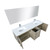 Lexora -  Lancy 72" Rustic Acacia Double Bathroom Vanity - White Quartz Top - White Square Sinks - Monte Chrome Faucet Set -  70" Frameless Mirror - LLC72DKSOSM70FCH