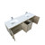 Lexora -  Lancy 72" Rustic Acacia Double Bathroom Vanity - White Quartz Top - White Square Sinks -  Labaro Rose Gold Faucet Set - LLC72DKSOS000FRG
