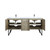 Lexora -  Lancy 72" Rustic Acacia Double Bathroom Vanity - White Quartz Top - White Square Sinks -  Balzani Gun Metal Faucet Set - LLC72DKSOS000FGM