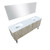 Lexora -  Lancy 80" Rustic Acacia Double Bathroom Vanity - White Quartz Top - White Square Sinks -  70" Frameless Mirror - LLC80DKSOSM70
