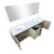 Lexora -  Lancy 80" Rustic Acacia Double Bathroom Vanity - White Quartz Top - White Square Sinks -  70" Frameless Mirror - LLC80DKSOSM70