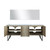 Lexora -  Lancy 80" Rustic Acacia Double Bathroom Vanity - White Quartz Top - White Square Sinks -  70" Frameless Mirror - LLC80DKSOSM70