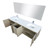 Lexora -  Lancy 80" Rustic Acacia Double Bathroom Vanity - White Quartz Top - White Square Sinks - Monte Chrome Faucet Set -  70" Frameless Mirror - LLC80DKSOSM70FCH