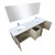 Lexora -  Lancy 80" Rustic Acacia Double Bathroom Vanity - White Quartz Top - White Square Sinks - Monte Chrome Faucet Set -  70" Frameless Mirror - LLC80DKSOSM70FCH