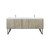 Lexora -  Lancy 80" Rustic Acacia Double Bathroom Vanity - White Quartz Top - White Square Sinks -  Labaro Rose Gold Faucet Set - LLC80DKSOS000FRG