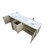 Lexora -  Lancy 80" Rustic Acacia Double Bathroom Vanity - White Quartz Top - White Square Sinks -  Balzani Gun Metal Faucet Set - LLC80DKSOS000FGM