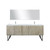 Lexora -  Lancy 80" Rustic Acacia Double Bathroom Vanity - White Quartz Top - White Square Sinks - Balzani Gun Metal Faucet Set -  70" Frameless Mirror - LLC80DKSOSM70FGM