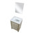 Lexora -  Lafarre 24" Rustic Acacia Bathroom Vanity - White Quartz Top - White Square Sink -  18" Frameless Mirror - LLF24SKSOSM18