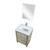 Lexora -  Lafarre 24" Rustic Acacia Bathroom Vanity - White Quartz Top - White Square Sink - Monte Chrome Faucet Set -  18" Frameless Mirror - LLF24SKSOSM18FCH