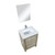 Lexora -  Lafarre 24" Rustic Acacia Bathroom Vanity - White Quartz Top - White Square Sink - Labaro Rose Gold Faucet Set -  18" Frameless Mirror - LLF24SKSOSM18FRG