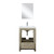 Lexora -  Lafarre 24" Rustic Acacia Bathroom Vanity - White Quartz Top - White Square Sink - Balzani Gun Metal Faucet Set -  18" Frameless Mirror - LLF24SKSOSM18FGM